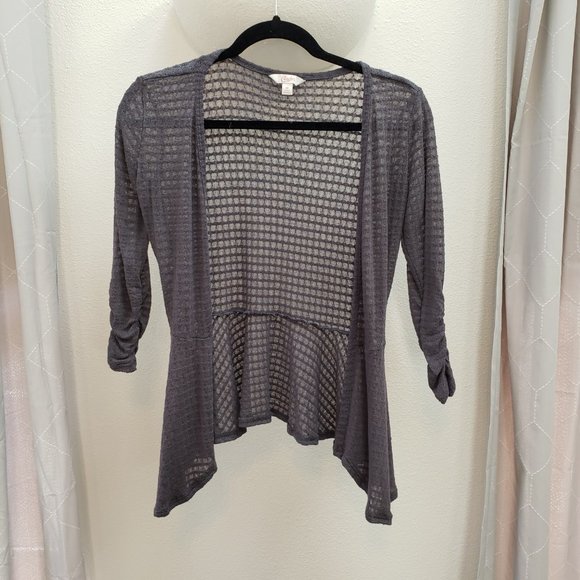 Candie's Gray Open Front Cardigan - Picture 4 of 8